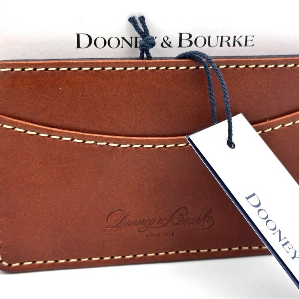 Dooney & Bourke Chestnut Brown Leather Card Holder